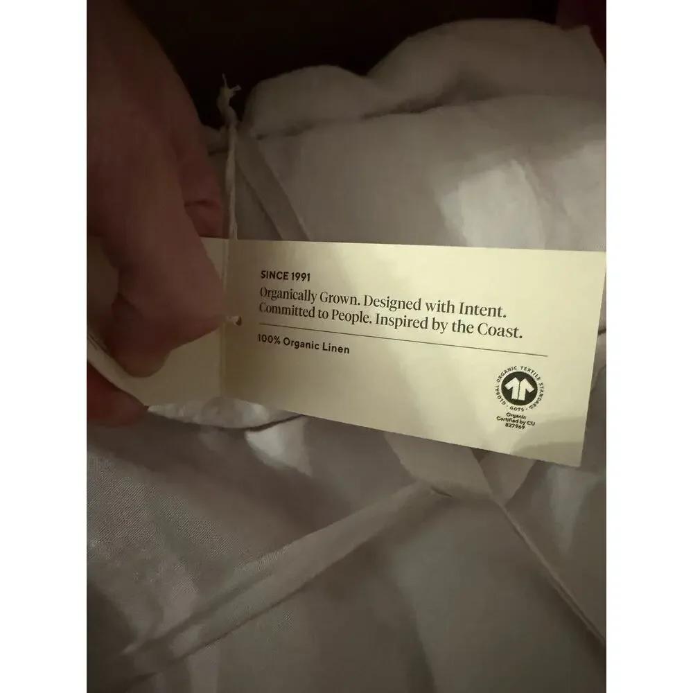 Coyuchi Organic Relaxed Linen Duvet Cover Fog Grey King Size NWT $548